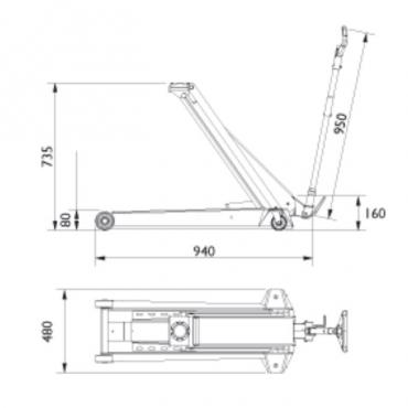 Подкатной гидравлический домкрат  г/п 1,3 т. AC Hydraulic DK13HLQ