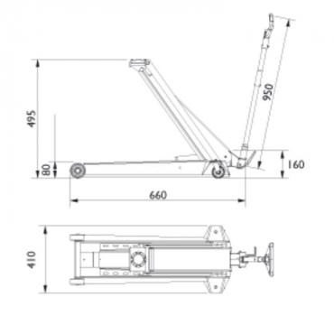 Подкатной гидравлический домкрат г/п 2 т. AC Hydraulic DK20