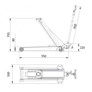 Подкатной гидравлический домкрат  г/п 2 т. AC Hydraulic DK20HLQ