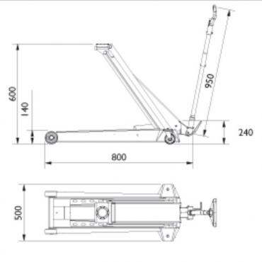 Подкатной гидравлический домкрат г/п 4 т. AC Hydraulic DK40Q