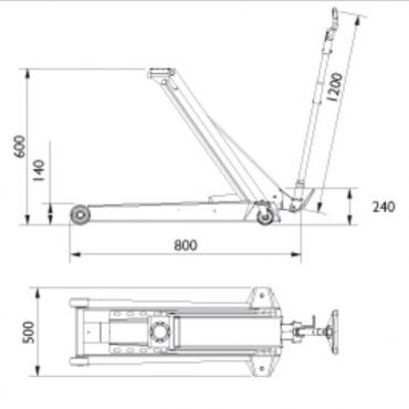 Подкатной гидравлический домкрат г/п 6 т. AC Hydraulic DK60Q