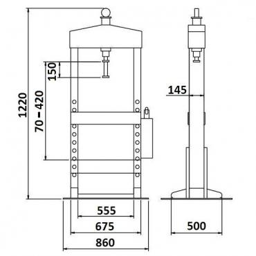 Пресс гидравлический настольный 10 т.  Werther PR10B/PM (OMA 650B)