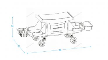 Сиденье ремонтное на колесах с выдвижным лотком для инструмента Артикул: N30S12