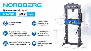 Пресс гидравлический, 30 т Артикул: N3631G