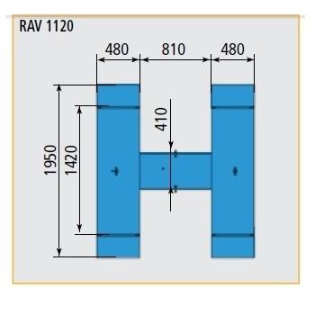 RAV1120 Подъемник двухплунжерный г/п 3500 кг Ravaglioli