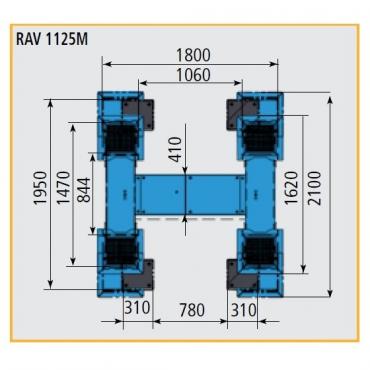 RAV1125M Подъемник двухплунжерный г/п 3500 кг Ravaglioli