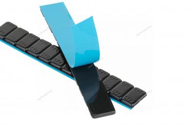 Грузики самоклеящиеся (12х5 г, L=14 см) Fe закругленные черные, 50 лент Артикул: W5FR4B