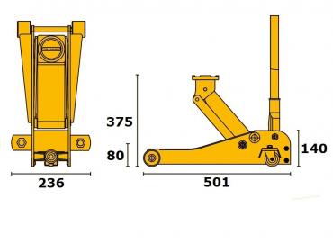 Подкатной домкрат WINNTEC Y411350 1,35 т