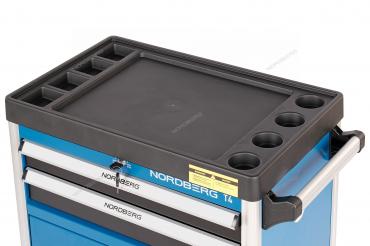 Тележка инструментальная, 2 выдвижных ящика, 2 полки с дверцами Артикул: T4